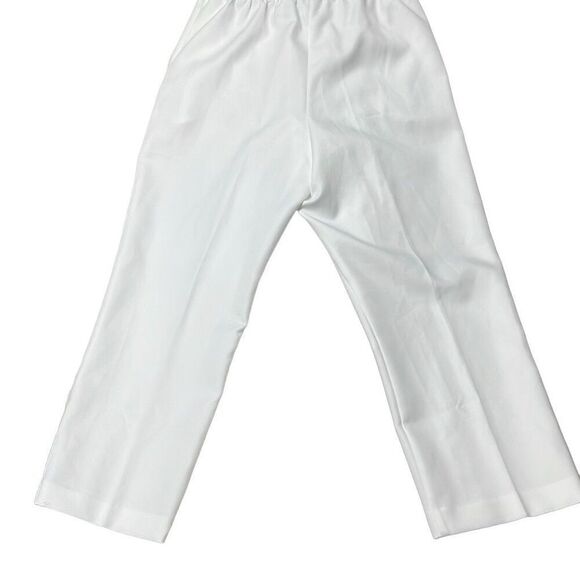 Alfred Dunner Women's White Classic Pull On Straight Leg Trouser Pants Size 16 - Picture 1 of 4